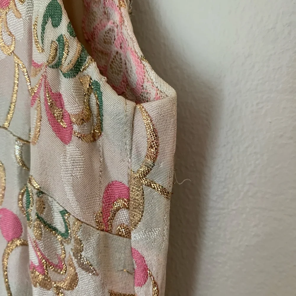 VTG 1950’s Porter’s Madison Ave at 62nd Street Brocade Rhinestone Party Dress - Picture 8 of 15